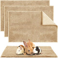 4 Pcs Guinea Pig Cage Liner 16 x 24 Inch Washable Chenille Pee Pads Pet Dog Cat Bedding Training Mat Reusable for Small Animals Puppy Bunny Hamster Chinchilla - color: Beige, size: 16 x 24 Inch, style: Low Pile Chenille