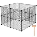 C&AHOME Pet Playpen, Small Animals Supplies, 16 Panels Exercise Playpens Cage, C Grids Portable Yard Fence Indoor, Ideal for Guinea Pigs, Pet Products, DIY Metal Yard Fence, 12" × 15" Black UPPM3416B | Exercise Playpens Cage, C Grids Portable Yard Fence I