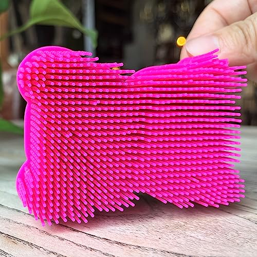 Premium Sensory Brush for Kids or Autism,Soft Silicone Body Scrubber,2 in 1 Sensory Room Occupational Therapy Sensory Brushes,Silicone Loofah,Pet Shower Brush Bath Brush Shampoo Brush(Bear-deep Pink) - color: Bear-deep Pink