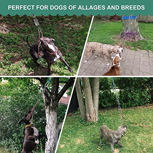 HOPET Dog Outdoor Bungee Hanging Toy, Tether Tug of War Toys for Medium to Large Dog to Exercise, Durable Interactive Tug Toy, Dog Rope Toys - color: 1-Blue