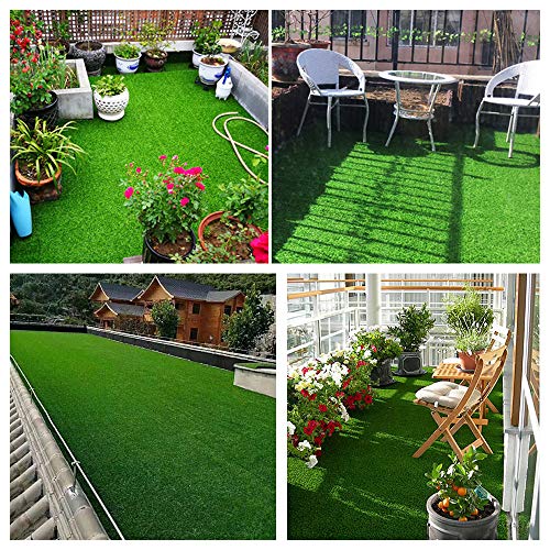 Petgrow Synthetic Artificial Grass Turf 7FTX15FT,Indoor Outdoor Custom Size | Dog Astro Turf Rug for Party Wedding Christmas Balcony Garden ,Drainage Holes Faux Fake Grass Rug Carpet for Pets - size: 7' x 15' (Rectangular)