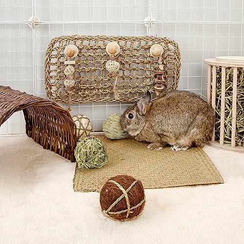andwe Small Animals Play Balls Rolling Chew Toys & Gnawing Treats for Rabbits Guinea Pigs Chinchilla Bunny Degus - Pet Cage Entertainment Accessories (Pack of 4) - size: Pack of 4