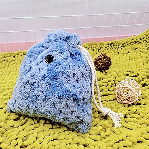 Sugar Glider Bonding Pouch Carrier Bag, Small Animals Sleeping Pouch Bag with Breathable Vent and Drawstring, Portable Travel Bag for Sugar Glider Rat Squirrel Guinea Pig Birds Parrot (Blue) - color: Blue