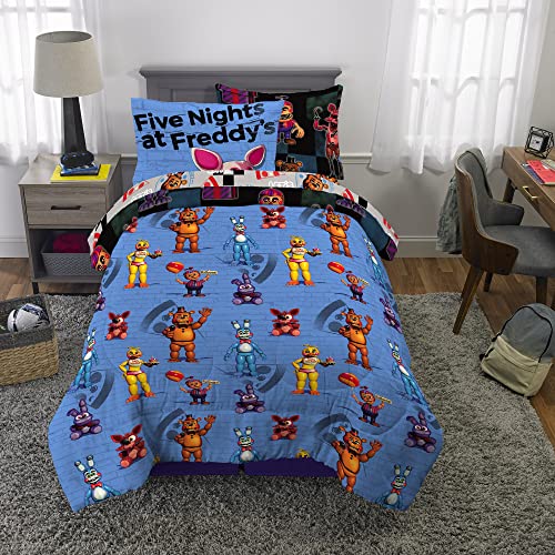 Franco Kids Bedding Super Soft Comforter and Sheet Set with Sham, 5 Piece Twin Size, Five Nights At Freddy's - color: Five Nights at Freddy's, size: 5 Piece Twin Size