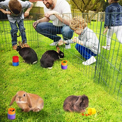 8 Pcs Stacking Cups for Bunny, Rainbow Colored Reusable Rabbits Bunny Toys | MEWTOGO, Hiding Food and Playing, Keeping Bunnies Busy, Safe Plastic, Nesting Toys for Guinea Pig Hamster Gifts, 8 Sizes - color: Rainbow