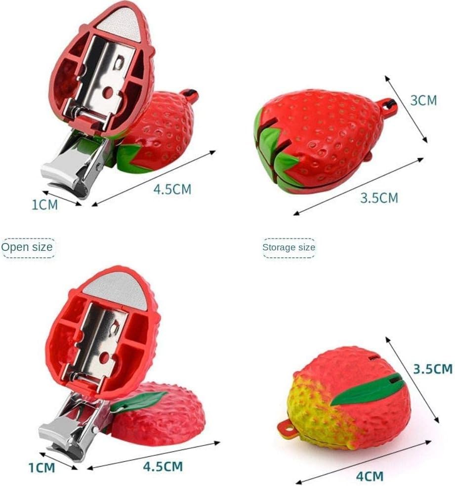 1Pc Yellow Cartoon Mini Foldable Nail Clippers, Creative Strawberry Panda Tiger Nail Cutter Stainless Steel Nail and Toenail Clippers with Keychain Fingernail and Toenail Clippers