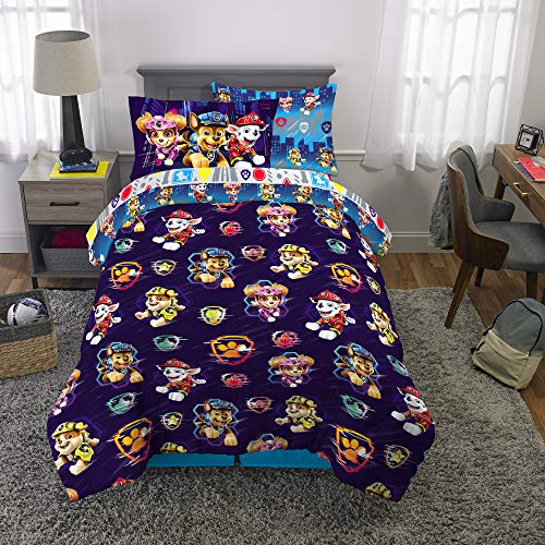 Franco Kids Bedding Super Soft Comforter and Sheet Set with Sham, 5 Piece Twin Size, Paw Patrol Movie - color: Paw Patrol Movie, size: 5 Piece Twin Size