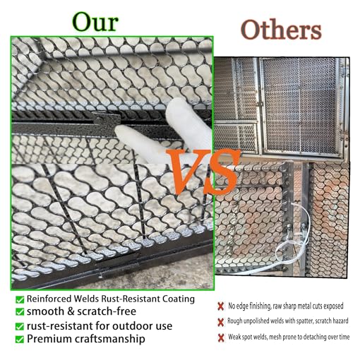 83 Inch Heavy Duty Metal Chicken Coop, Large Portable Chicken Cage with Lockable Feeding Doors and Top Access, Outdoor Rabbit Hutch for Chickens Ducks Geese Bunnies - size: 83.0"L x 27.6"W x 24.0"H