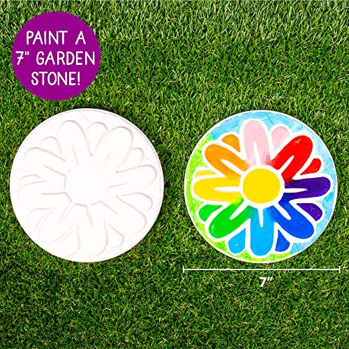 Creative Roots Mosaic Flower Garden Stepping Stone Kit, Includes 7-Inch Ceramic Stone & 6 Vibrant Paints, DIY Stepping Stone Kit for Kids Ages 6+ - style: Flower