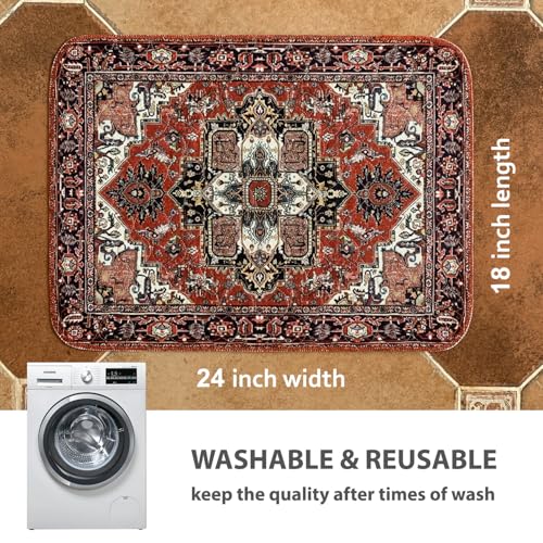 nunubaby Washable Pee Pads for Dogs, Stylish, Non-Slip and Leak-Proof Pee Pads. Reusable Potty Pads for Dogs for Crates and Floors.(Red/Rect,18" x24" ) - color: Red/Rect, size: 18x24 Inch (Pack of 2)