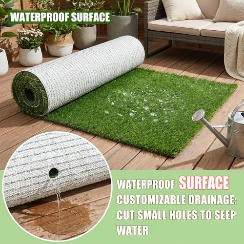 Antenat Artificial Grass for Patio & Pets,3.3×3.9FT Fake Grass Indoor Outdoor,Realistic High-Density Durable Artificial Turf Carpet for Dogs Pets Garden Lawn Lands（39.3" x 47.2"）