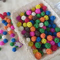 Parrot Chew Toys Bird Toys, 30 Pcs 1.2 inch Rattan Wicker Balls Parakeet Chewing Toys, for Budgies Conures Hamsters Bunny Toy, Decoration for DIY Craft Party Wedding - size: 30pcs-1.2 inches