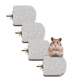 4PCS Lava Ledge for Small Pets, Chinchilla, Hamster, Parrot, Gray(M) | Grinding Claws & Jumping, Safe Natural Volcanic Rock, Reduces Random Chewing - color: Grey, size: M