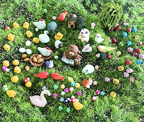 JKanruh 101 Pieces Miniature Animals,Fairy Garden Accessories,Miniature Toy Animals Ornament Kits Set for DIY,Fairy Garden House,DIY Terrarium,Flower Pots Ornaments,Craft Decor …