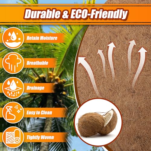 Sinimaka Coco Liner Roll, 16 x 120 Inch Coconut Fiber Liners for Planter Window Box Flower Basket, Natural Coco Mats Coco Coir Sheet for Reptile Carpet, Animal Pet Pad, Garden Decoration - size: 16x120 inch