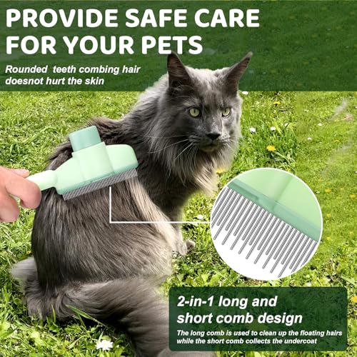 One-click Self Cleaning Cat Comb for Long/Short Haired Cats Dogs | Cat Brush for Shedding,Pet Deshedding Brush,Reduces Shedding,Keeps Coat Healthy,Pet Hair Remover Grooming Supplies
