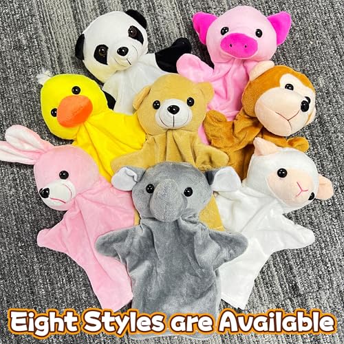 Bunny Hand Puppets for Kids and Toddlers Party Favors (1 Pack), Farm Animals Plush Toys, Bunny Puppet Stuffed Animals, Rabbit Hand Puppet for Class Role Play, Easter Basket Stuffers and Egg Fillers - style: Bunny