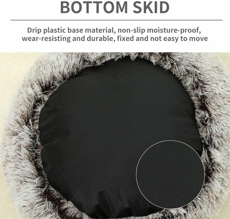 Cat Bed Round Fluffy Hooded Cat Bed Cave, Anti-Anxiety Cave Bed with Hooded Blanket, Cozy Cuddler Luxury Puppy Pet Bed, Anti-Slip Bottom and Machine Washable (Coffee, Medium) - color: Coffee, size: Medium