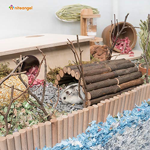 Niteangel Wooden Ladder Bridge, Hamster Mouse Rat Rodents Toy, Small Animal Chew Toy - size: 8.4'' x 3.9'' (2 Packs)