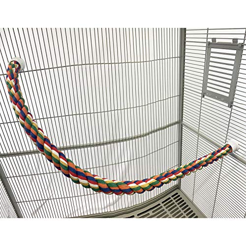 34 Inch Flex Rope (Large) - Bendable Fun Climbing Perch Cage Accessory Toy - Sugar Gliders, Squirrels, Degus, Marmosets, Monkeys, Parrots, Birds, Rats & Other Small Animals (Pack of 2) - size: Large (Pack of 2)