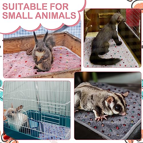 Tudomro 8 Pcs Absorbent Guinea Pig Blankets Washable Small Animal Fleece Bedding Cage Liners Reusable Pet Sleep Mat Pad Cover for Ferret Chinchilla Furniture Protection(Dot,12 x 12 Inch) - size: 12 x 12 Inch