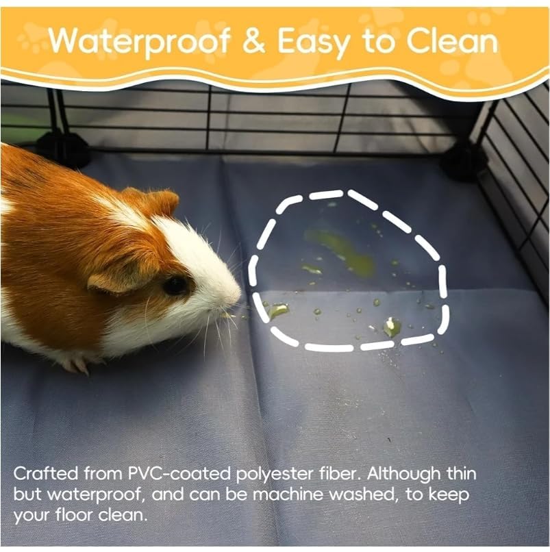 CHEGRON Portable Guinea Pig Cages with Liner & C&C Grids Rabbit Cages Small Animal Cage PVC Bottom Small Animal Playpen for Rabbit Bunny Hedgehog Chinchilla 12PCS Metal Grids 48"x24"x12" - color: Cages with Grey Liner