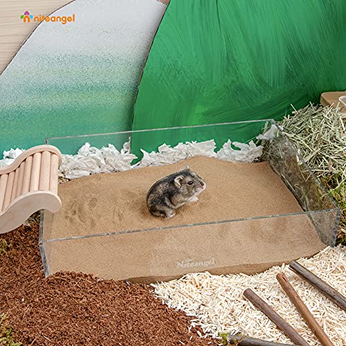 Niteangel Hamster Desert Bath Sand with Sand Bath Scoop| No-Dust Bath or Potty Litter Sand for Hamster Chinchillas Gerbil Mice Degu or Other Small Pets 6lb