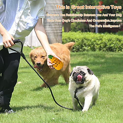 Indestructible Pineapple Dog Toy - Small Aggressive Chewers Training | Heavy Chew, Treat Dispenser, Power Chewer, Durable Puzzle, Tough Interactive, Easy Clean - size: 4.3 In
