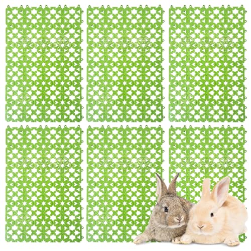 kathson 6PCS Rabbit Cage Mat Floor Bunny Foot Resting Pads Plastic Cage Mat for Pet Cats Dogs Hamster Rat Chinchilla Guinea Pig and Other Small Animals - size: 6 PCS