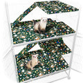 Ferret Cage Liner for Ferret Nation & Critter Nation Cage | Washable Bedding, Leakproof Cage Accessories for Ferrets, Chinchillas, Rats & Other Small Animals(Double Unit Combo) - style: Double Unit Combo