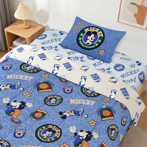 Northwest Disney Mickey Mouse Twin Comforter Set, Reversible Design Ultra Soft Fade Resistant Microfiber Kids Bedding Set, Officially Licensed - color: Mickey