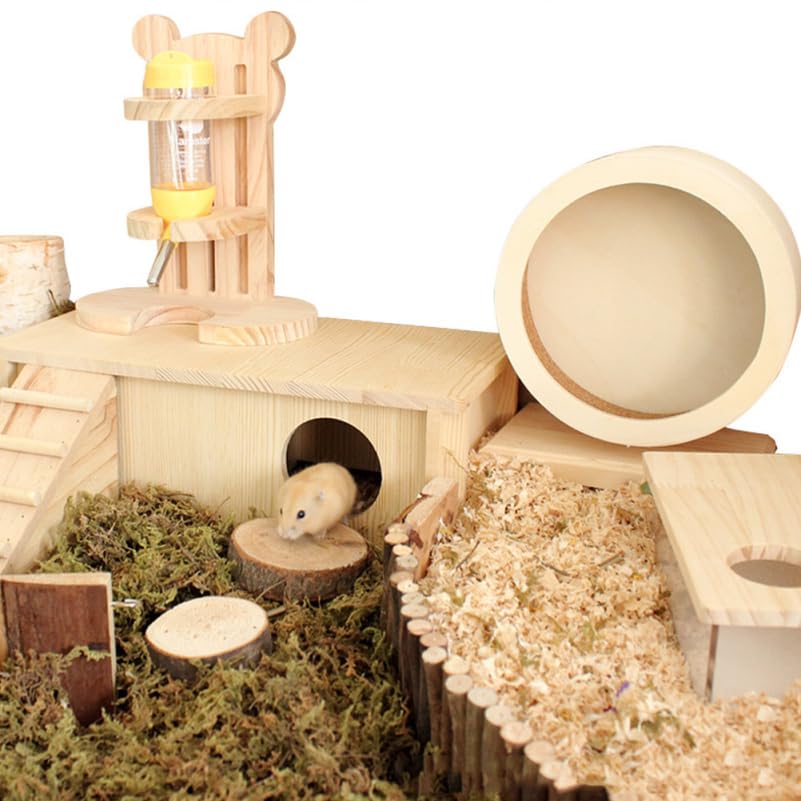 KESYOO Silent Wooden Exercise Wheel Toy for Hamster Hedgehog and Small Pets 12-inch Size for PET Play and Exercise Accessories