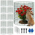 10 Pack 12x14 Inch Plant Cages, Metal Garden Protector from Animals | Garden Cloche, Plant Guard Barrier, Stakes & Zip Ties, Rabbit Squirrel Protection, Seedlings, Herbs, Vegetable Garden Beds - color: 10 Pack, size: 12x14 IN