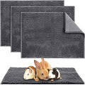 4 Pcs Guinea Pig Cage Liner 16 x 24 Inch Washable Chenille Pee Pads Pet Dog Cat Bedding Training Mat Reusable for Small Animals Puppy Bunny Hamster Chinchilla - color: Dark Gray, size: 16 x 24 Inch, style: Low Pile Chenille
