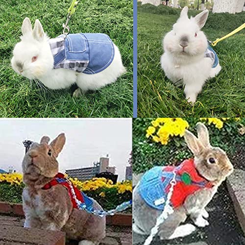 2 PCS Rabbit and Kitten Pet Harness - Small Breed Clothes for Bunny, Guinea Pig, Tiny Puppy & Hedgehog - size: Small