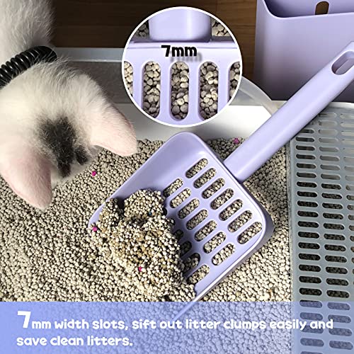 Kitty Litter Scoop, Cat Litter Scooper with Caddy, with Holder to Store cat Pooper Scooper After use, Sturdy ABS Material, Romantic and Cute Purple.… - color: S-Purple