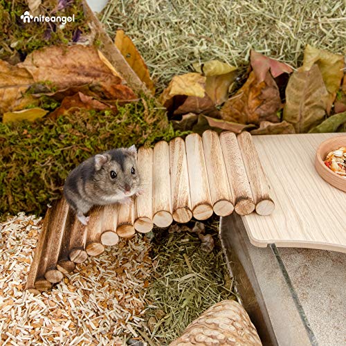 Niteangel Small Animal Climbing Toy: 7.8" x 3.9" Bendable & Flexible Shape | Underground Hideout & Dome Shelter - Suspension Bridge Ladder for Hamsters Gerbils Mice Rats Guinea Pigs or Other Small Pets - size: 7.8'' x 3.9''