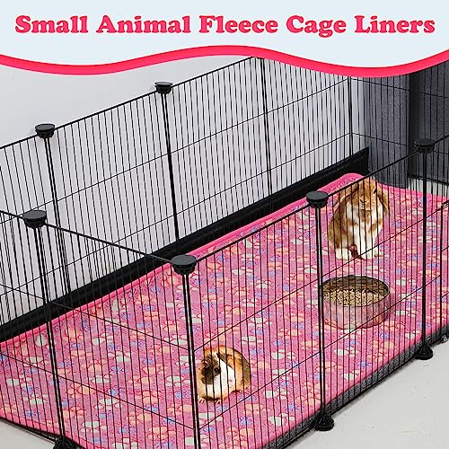 YUEPET Waterproof Guinea Pig Blankets 3 Pack, Fleece Cage Liners, L | Guinea Pig Fleece Cage Liners, Waterproof Backing, Machine Washable, Soft Fleece Surface, 48 x 24 in - color: White+pink+coffee, size: L-48"×24"