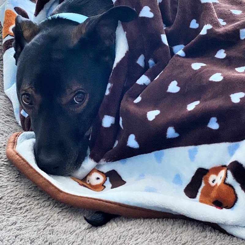 Snuggle Puppy Blanket for Pets - Cozy Dog Blanket for Small Dogs - Machine Washable Dog Blanket in Blue - color: Blue