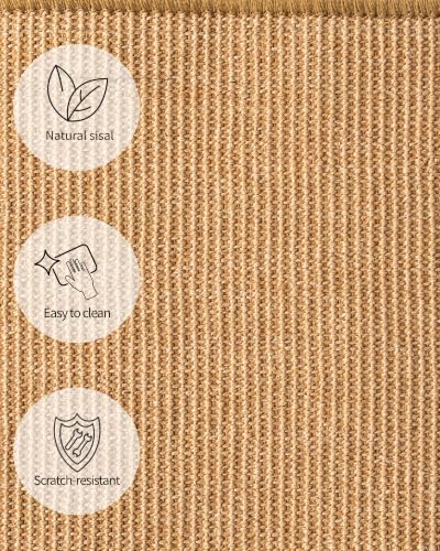 JanYoo 2pcs Bunny Scratch Pads Natural Sisal Rabbit Scratching Pad Bunny Scratcher Mat Resting Mats for Cages, Small Animal Claws and Teeth Care Bedding Accessories for Guinea Pig (15.7x11.8in, Brown) - color: 2-Brown