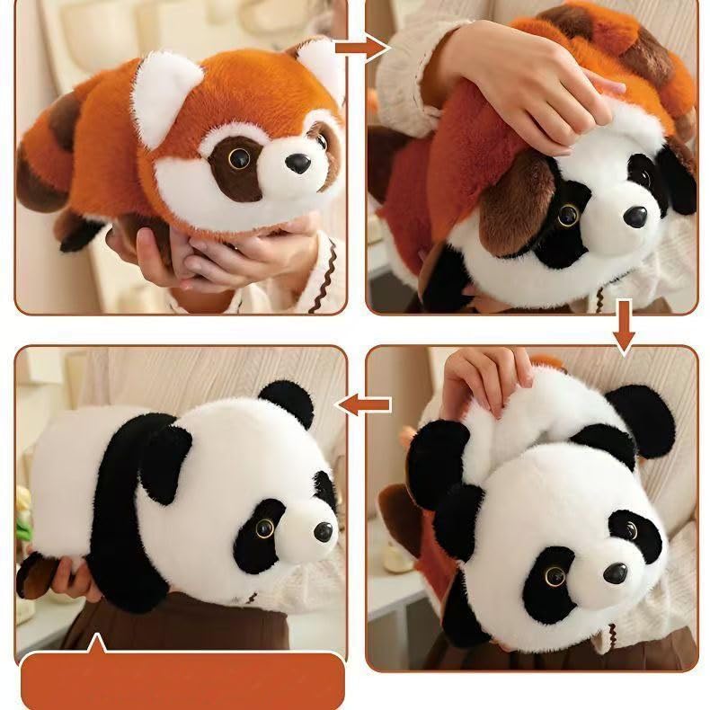YUKOUQIAN Red Panda Stuffed Animal Cute Panda Plush Doll Toy 8 inch for Girls Boys Christmas (tranf Panda red Panda) - style: tranf panda red panda