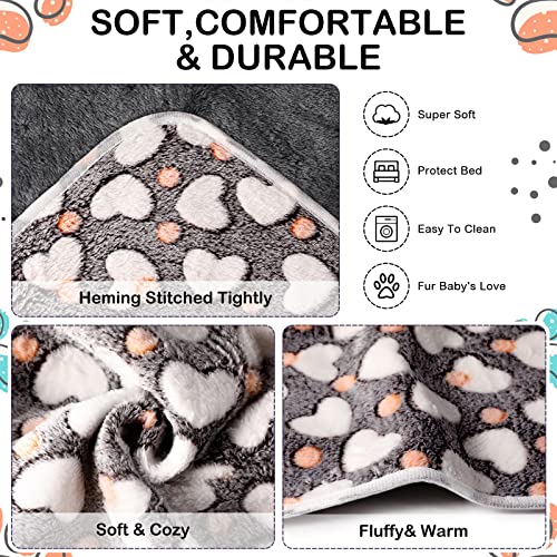 Tudomro 8 Pcs Absorbent Guinea Pig Blankets Washable Small Animal Fleece Bedding Cage Liners Reusable Pet Sleep Mat Pad Cover for Ferret Chinchilla Furniture Protection(Heart,12 x 12 Inch) - size: 12 x 12 Inch