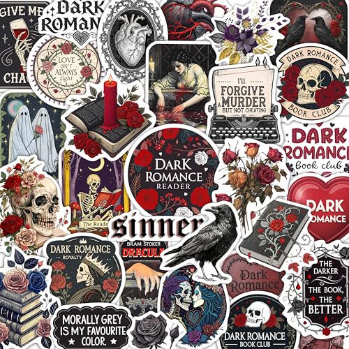 100Pcs Dark Romance Stickers for Water Bottle - Dark Book Stickers, Booktok Decals - Gifts for Book Lovers - color: Dark Romance Stickers