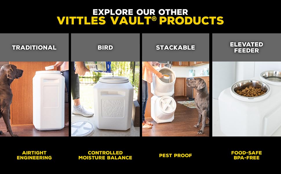 Vittles Vault Pawprint Pet Food Storage Container For Dog Food, Kibbles/Bird Seed/Oatmeal/Rice/Flour/Cereal, BPA Free, Plastic, Sealed Airtight For Cat Food, Up To 25 lb, Made in USA, With Scoop, Gray - size: 25 Pounds