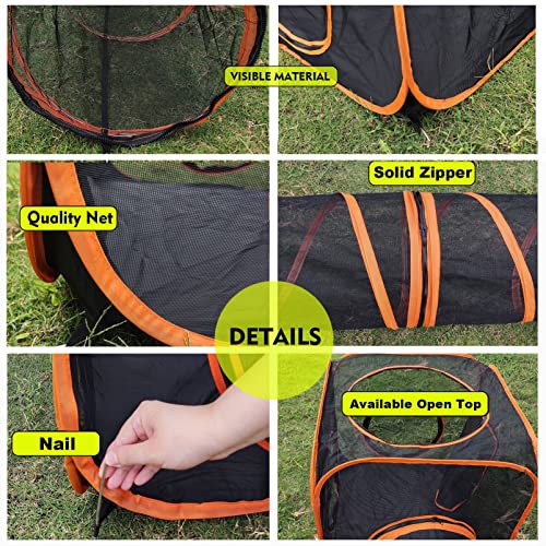 Portable Cat Small Animals Playpen DIY Outdoor Enclosures Freely Combinable 2in1 4in1 6in1 Pop Up Pet Play Tent Tunnel Cube House for Cat Puppy Rabbit (4in1 Tower Tent Tunnel) - color: 4in1 Tower tent tunnel