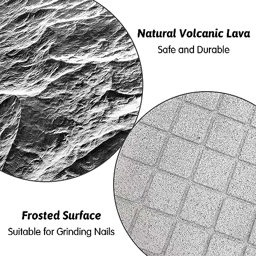 Hamiledyi Rabbit Scratch Foot Pads - 4 PCS Natural Small Animal Lava Stone Teeth Grinding & Scratching Pad for Rabbit, Guinea Pig, Rat, Gerbil, Chinchilla, Hedgehog - color: White-4PCS