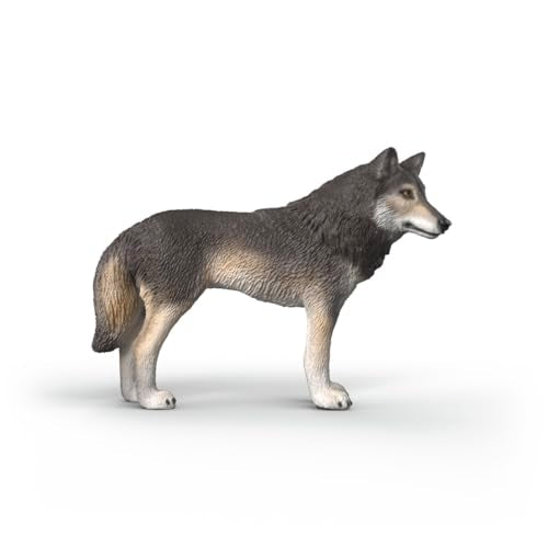 Schleich Wild Life - American Wolf Toy Figurine - Kids Ages 3+ | 14991 | Wild Animal Figurine, Realistic Animal Toys, Safari Toy for Boys and Girls, Screen-Free Imaginative Pretend Play, Montessori - style: American Wolf