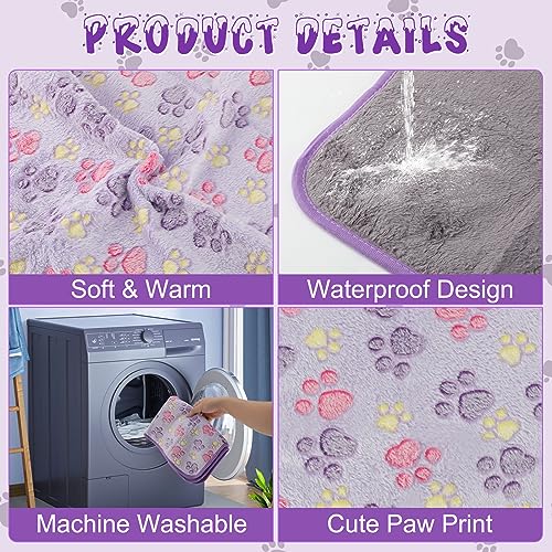 YUEPET Guinea Pig Blankets 3 Pack, Waterproof-Backed Fleece Liners, S | Guinea Pig Fleece Cage Liners, Waterproof Backing, Washable mats, Soft Fleece Surface, 23 x 16 in - color: Purple+blue+beige, size: S-23"×16"