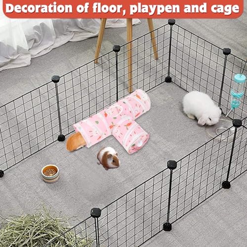 YUEPET Guinea Pig Tunnel, Guinea Pig Toys, 3-Way Play Tunnel Hideout, Pink | Guinea Pig Play Tubes, Collapsible Design, Hanging Play Ball, Peekaboo Opening, 5.9 in Entrance Diameter, Folds for Storage - color: Pink