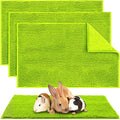 4 Pcs Guinea Pig Cage Liner 16 x 24 Inch Washable Chenille Pee Pads Pet Dog Cat Bedding Training Mat Reusable for Small Animals Puppy Bunny Hamster Chinchilla - color: Green, size: 16 x 24 Inch, style: Low Pile Chenille